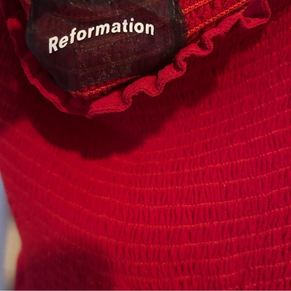 Reformation Kelli Dress in Cherry Red - Picture 6 of 7